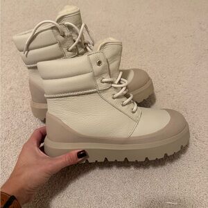 UGG Cream and Tan Winter Boots